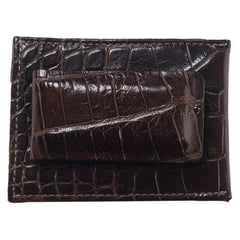 Money Clip Wallet- Alligator Chocolate